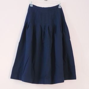 Talbots Blue Knife Pleated Pure Wool Skirt Size 4p